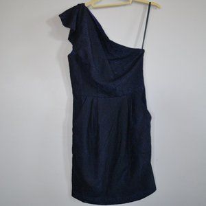 Deep Blue One-Shouldered Party Dress